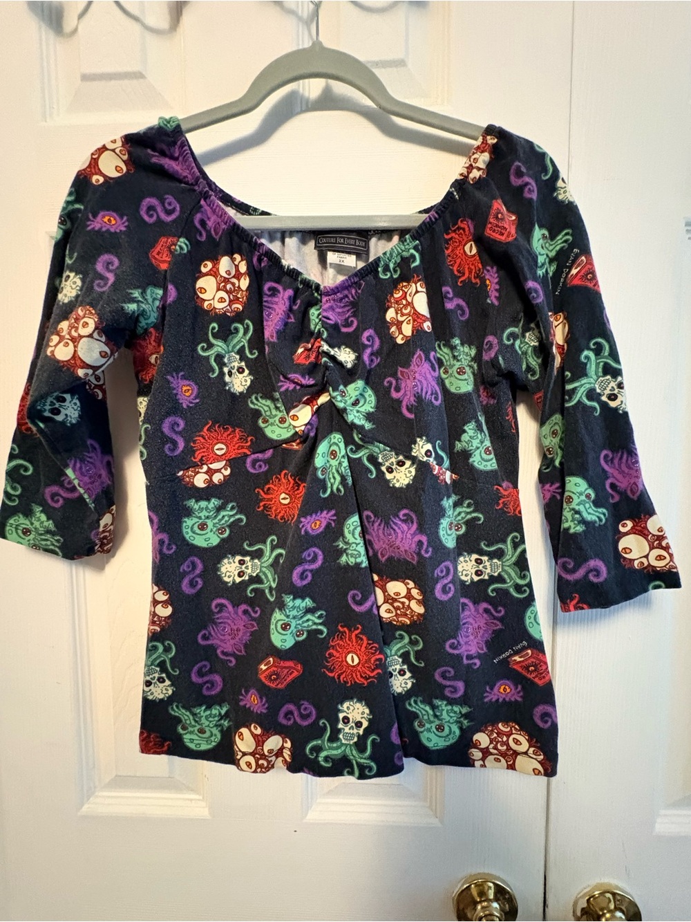 Pinup Girl Clothing Lovecraft Peasant Top